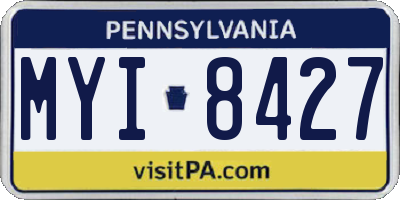 PA license plate MYI8427