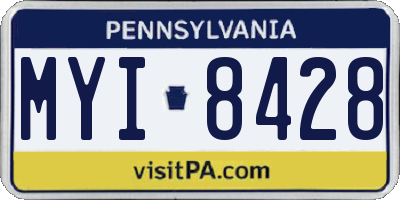 PA license plate MYI8428