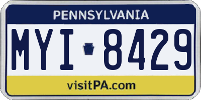 PA license plate MYI8429