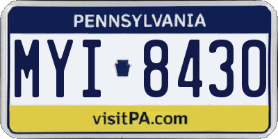 PA license plate MYI8430