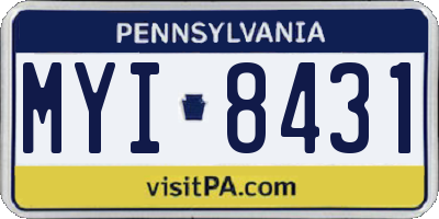 PA license plate MYI8431