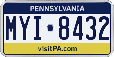 PA license plate MYI8432