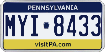 PA license plate MYI8433