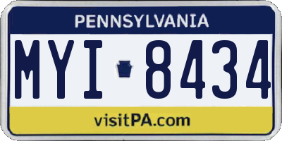 PA license plate MYI8434