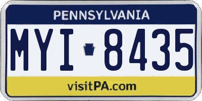 PA license plate MYI8435