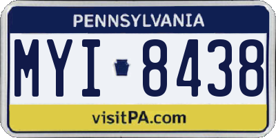 PA license plate MYI8438