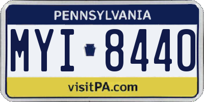 PA license plate MYI8440