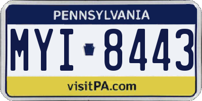 PA license plate MYI8443