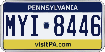PA license plate MYI8446