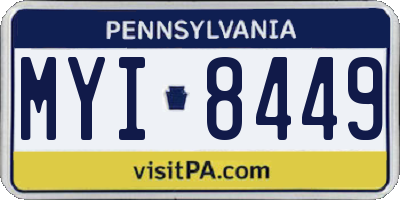 PA license plate MYI8449