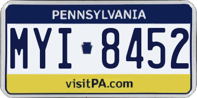 PA license plate MYI8452