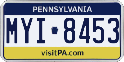 PA license plate MYI8453