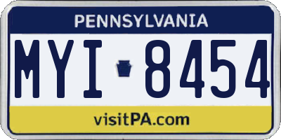 PA license plate MYI8454