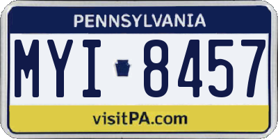 PA license plate MYI8457