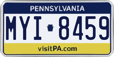 PA license plate MYI8459