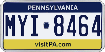 PA license plate MYI8464