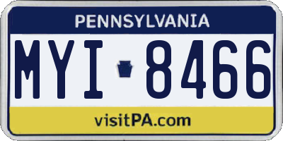 PA license plate MYI8466