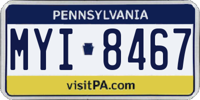 PA license plate MYI8467