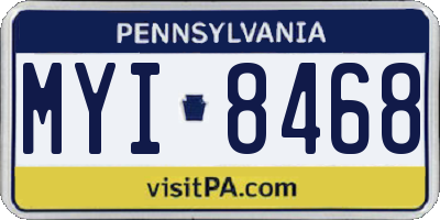 PA license plate MYI8468