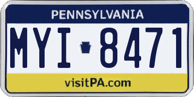 PA license plate MYI8471