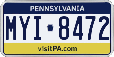 PA license plate MYI8472