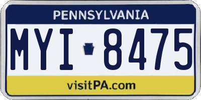 PA license plate MYI8475