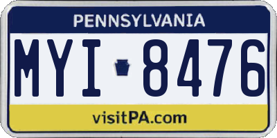 PA license plate MYI8476