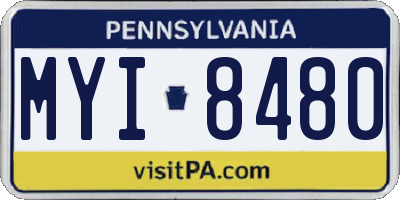 PA license plate MYI8480
