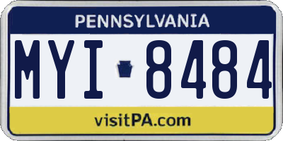 PA license plate MYI8484