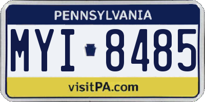 PA license plate MYI8485