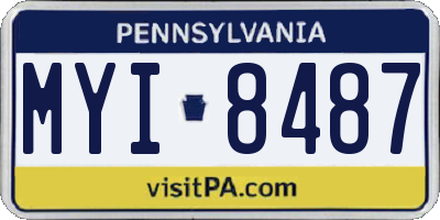 PA license plate MYI8487