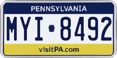 PA license plate MYI8492