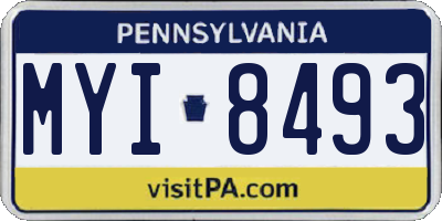 PA license plate MYI8493