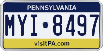 PA license plate MYI8497
