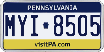 PA license plate MYI8505