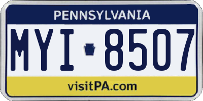 PA license plate MYI8507