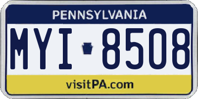 PA license plate MYI8508
