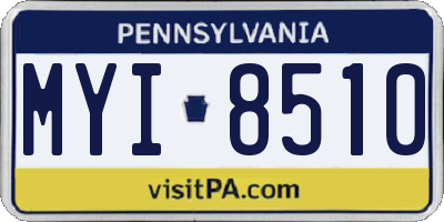 PA license plate MYI8510