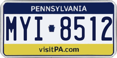PA license plate MYI8512