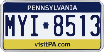 PA license plate MYI8513