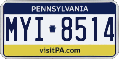 PA license plate MYI8514