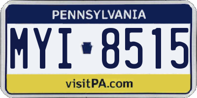 PA license plate MYI8515