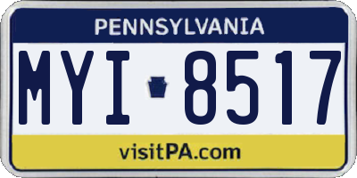 PA license plate MYI8517