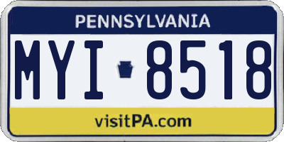 PA license plate MYI8518