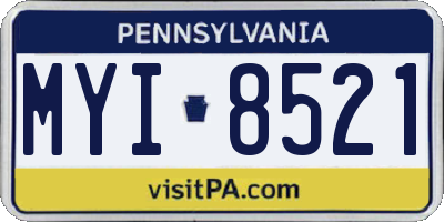 PA license plate MYI8521