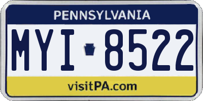 PA license plate MYI8522