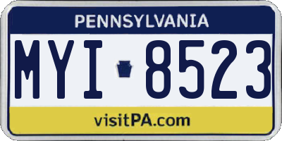 PA license plate MYI8523
