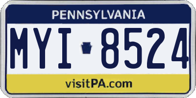 PA license plate MYI8524