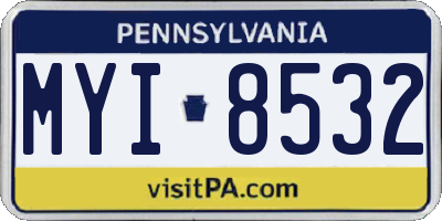 PA license plate MYI8532