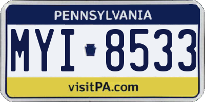 PA license plate MYI8533